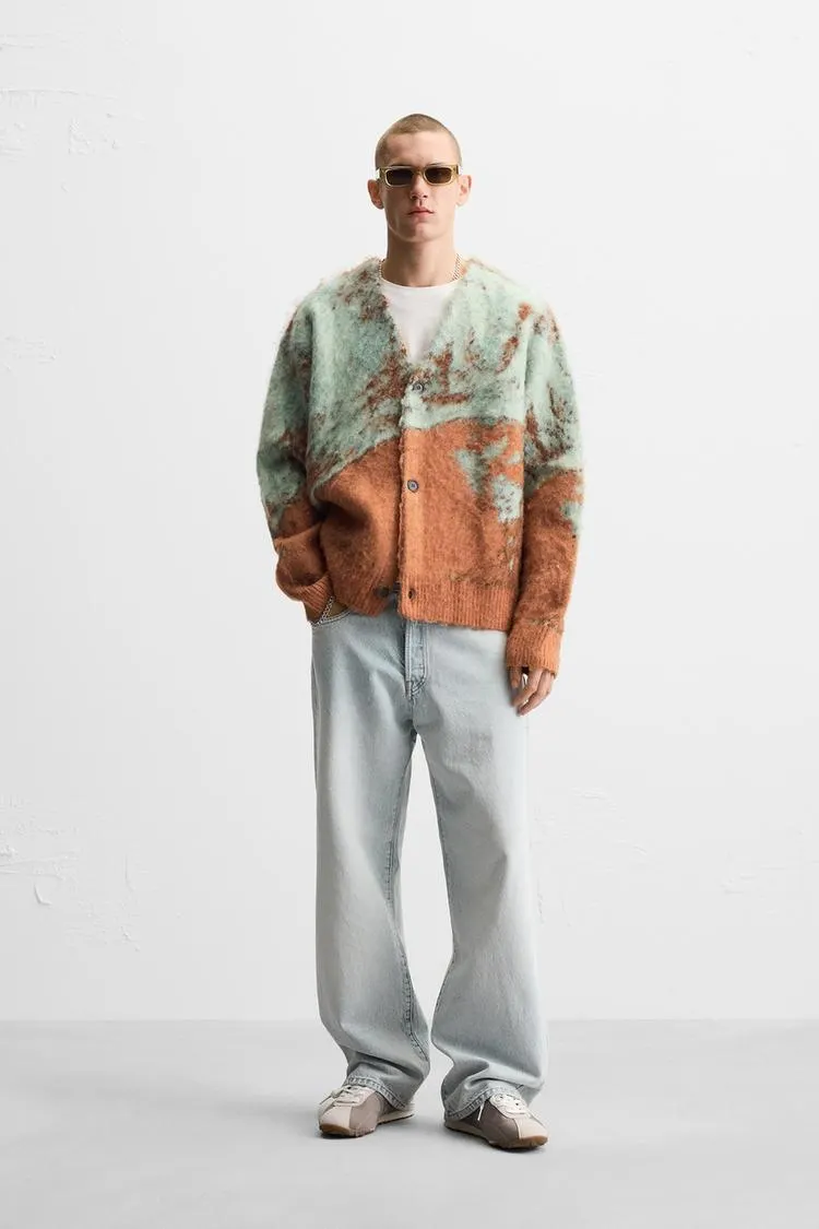 CÁRDIGAN JACQUARD TEXTURA CEPILLADO