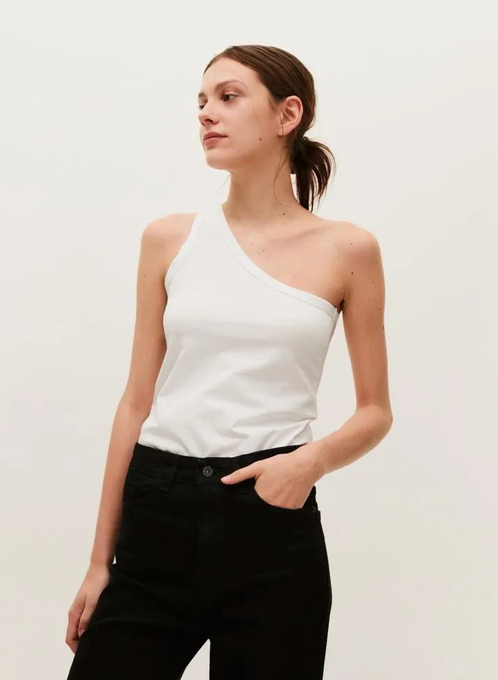 Musculosa un hombro algodon lycra