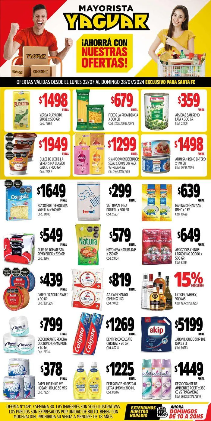 Ofertas de Catálogo Supermercados Yaguar Santa Fe 22 de julio al 28 de julio 2024 - Página 1 del catálogo