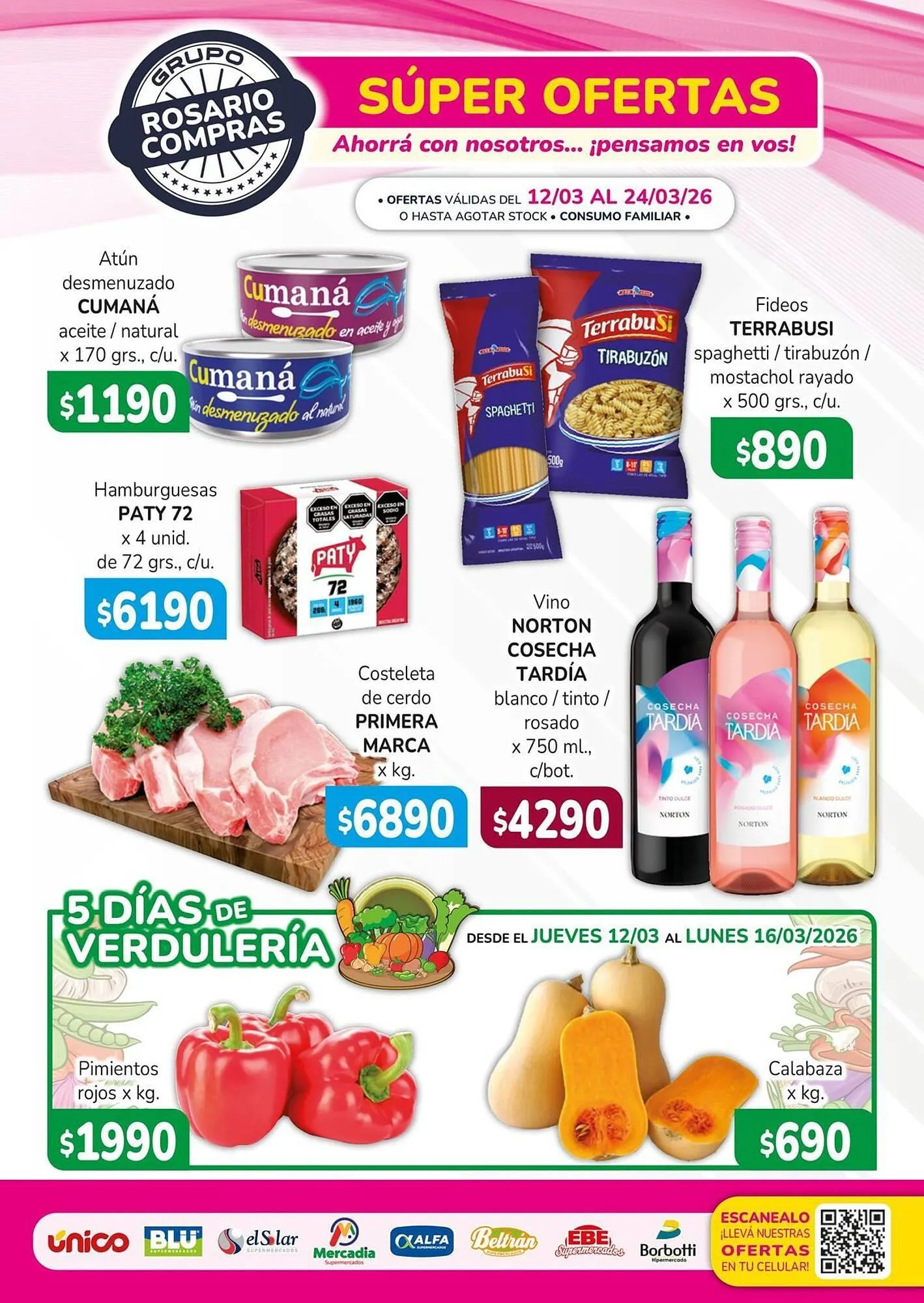 Ofertas de Catálogo Unico Supermercados 12 de marzo al 24 de marzo 2026 - Página 1 del catálogo