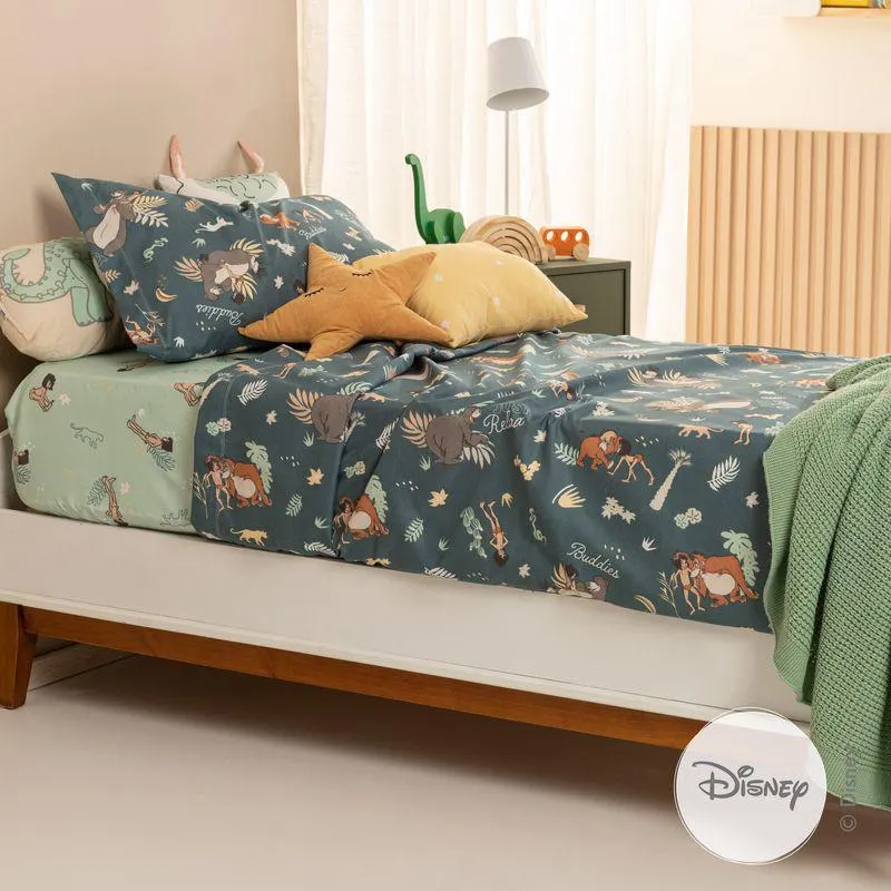 Juego de Sábanas 1 Plaza Buddies El Libro de la Selva