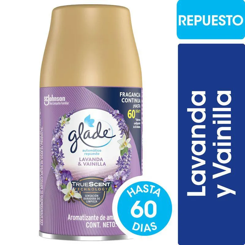 Aromatizante de Ambientes Automático Glade Lavanda y Vainilla Repuesto 175 Gr.