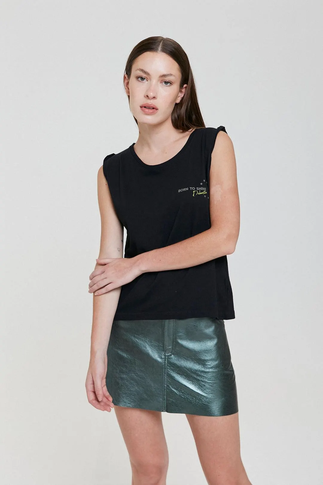 Musculosa Born to Shine - Negro