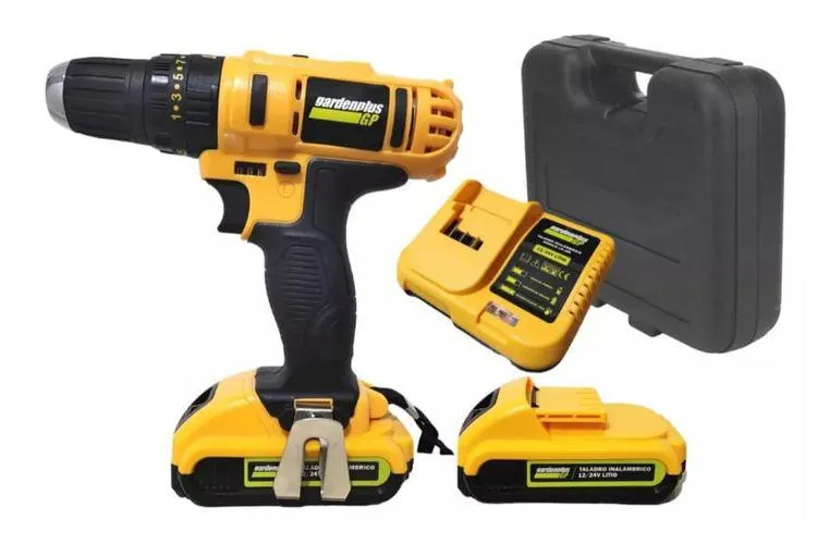 Taladro Atornillador Percutor 10mm + 2 Baterias Gp By Lusqtoff