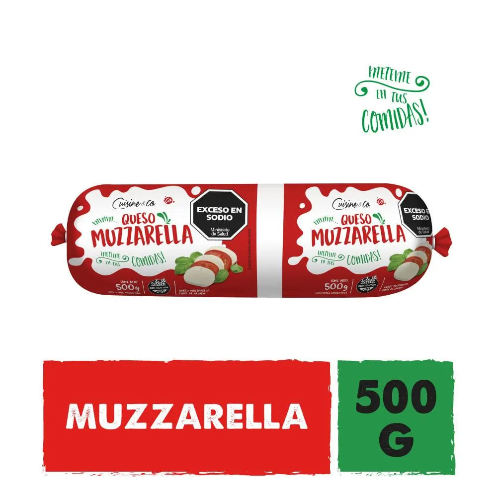 Queso Muzzarella Libre De Gluten X 500 Gr Cuisine & Co