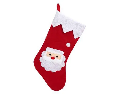 Bota de navidad Santa Blanco Cotidiana roja 51 cm