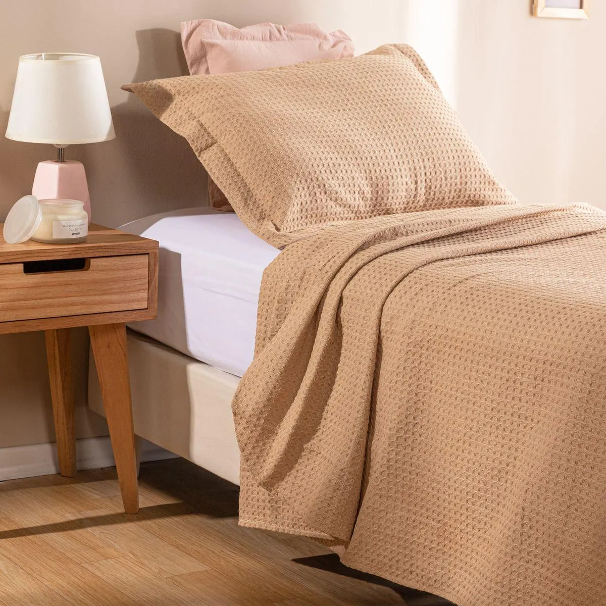 Cubrecama Twin Size Nido De Abeja Grande