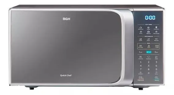 Microondas Bgh B223ds20 23 Litros Grill Espejado Gris