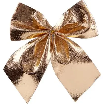 Pack de 12 moños decorativos 11.5 cm dorado metálico