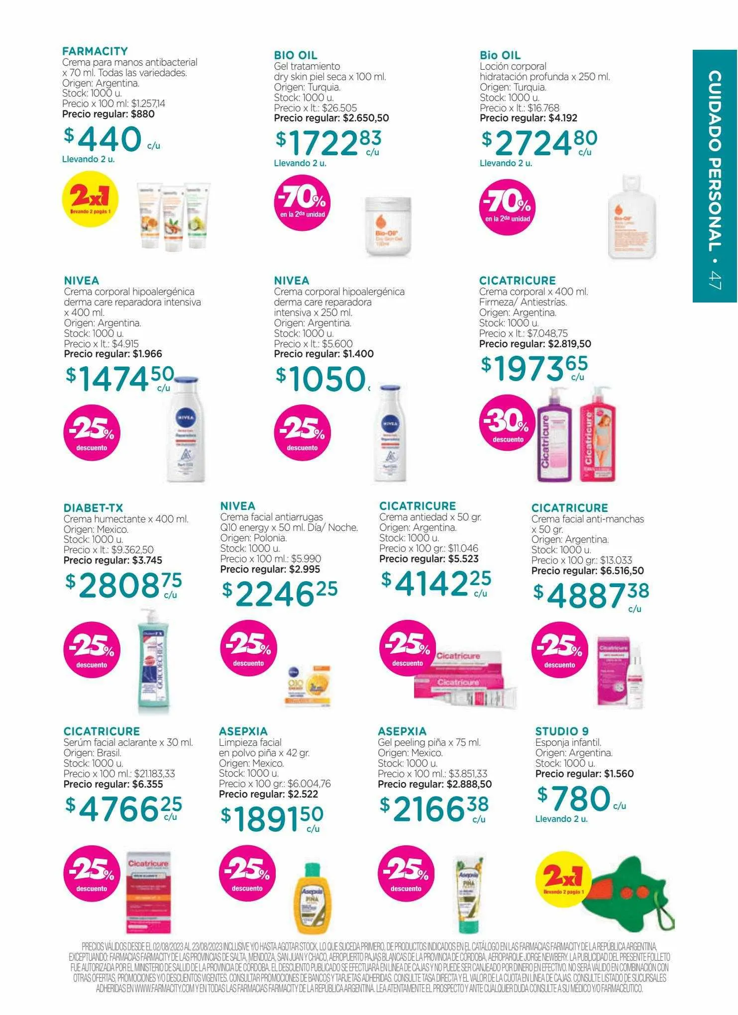 Ofertas de Catálogo Farmacity 1 de junio al 30 de septiembre 2023 - Página 47 del catálogo