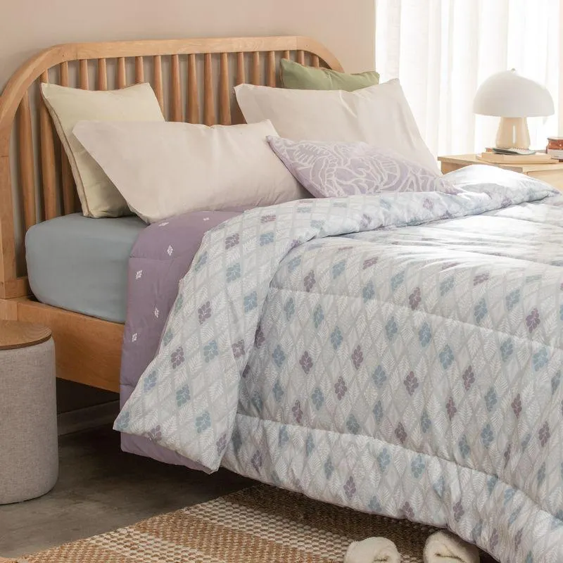 Acolchado Queen Size Reversible Flor en Rombo Rio de Janeiro