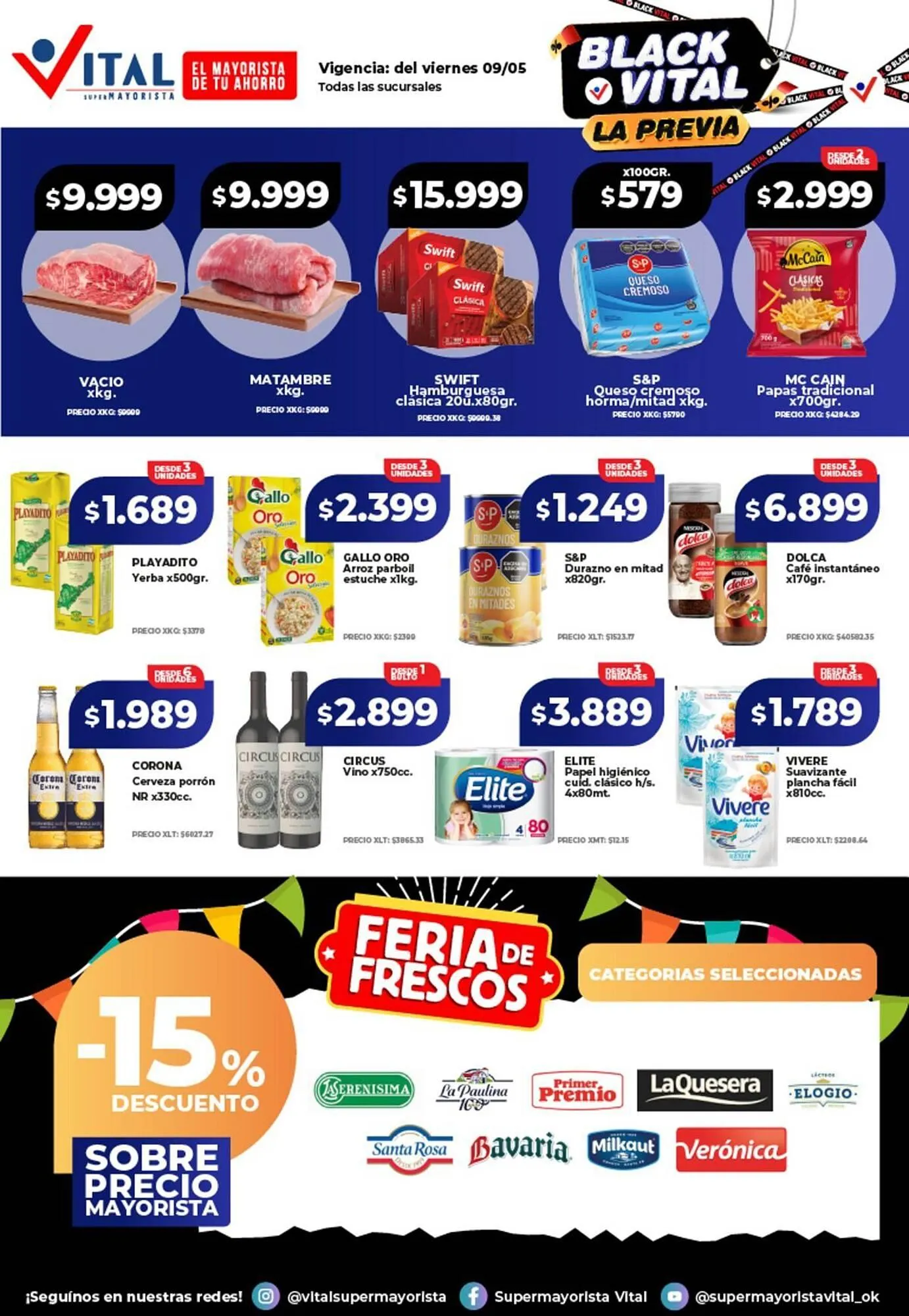Ofertas de Catálogo Supermayorista Vital 9 de mayo al 11 de mayo 2025 - Página 1 del catálogo