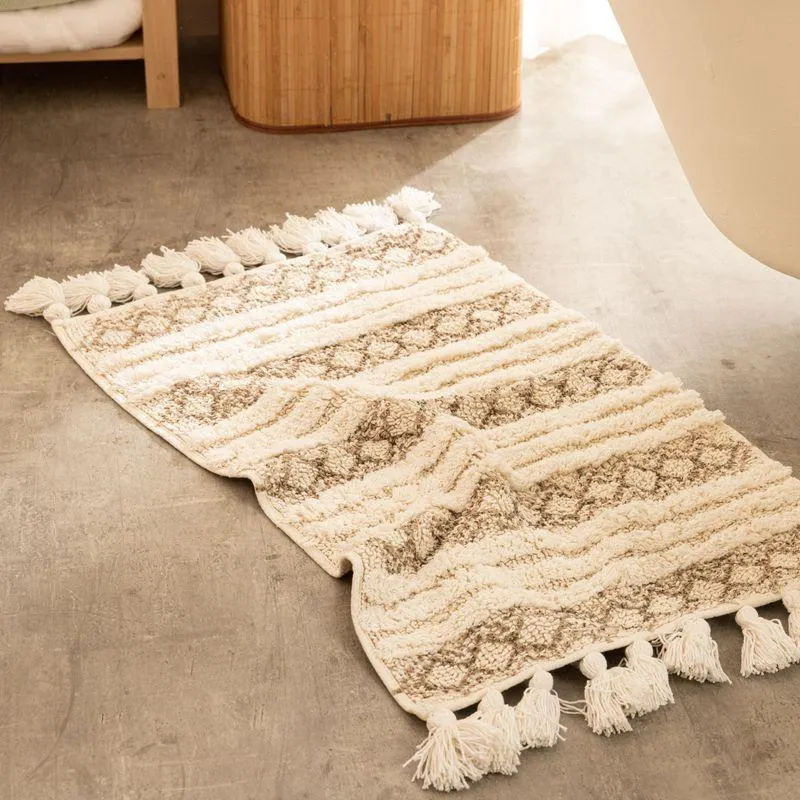 Alfombra de Baño Mediana Guarda con Flecos