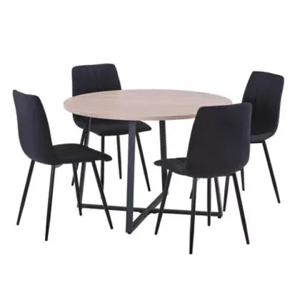 Juego de comedor Chark mesa redonda y 4 sillas