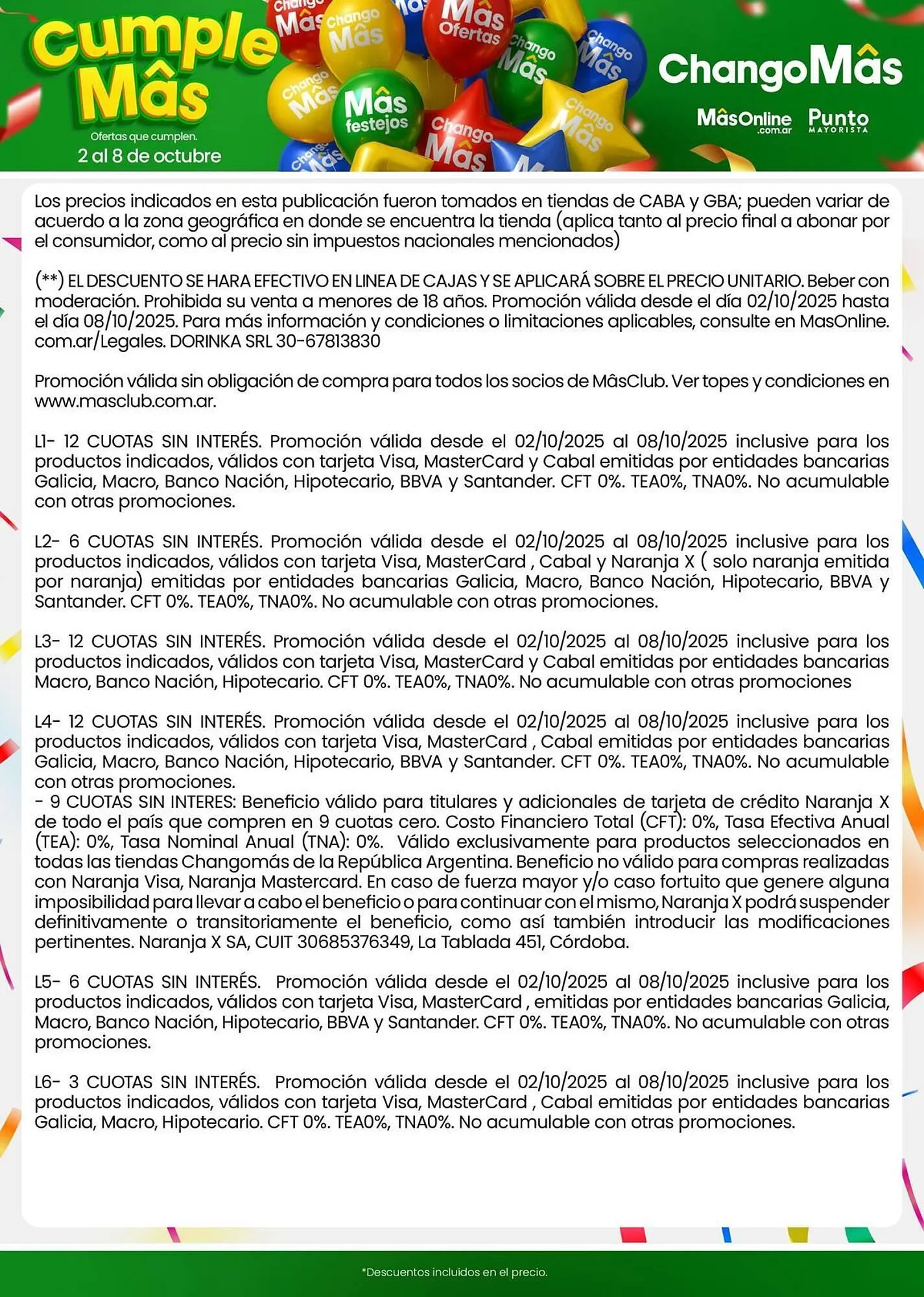 Ofertas de Catálogo Changomas 3 de octubre al 8 de octubre 2025 - Página 16 del catálogo