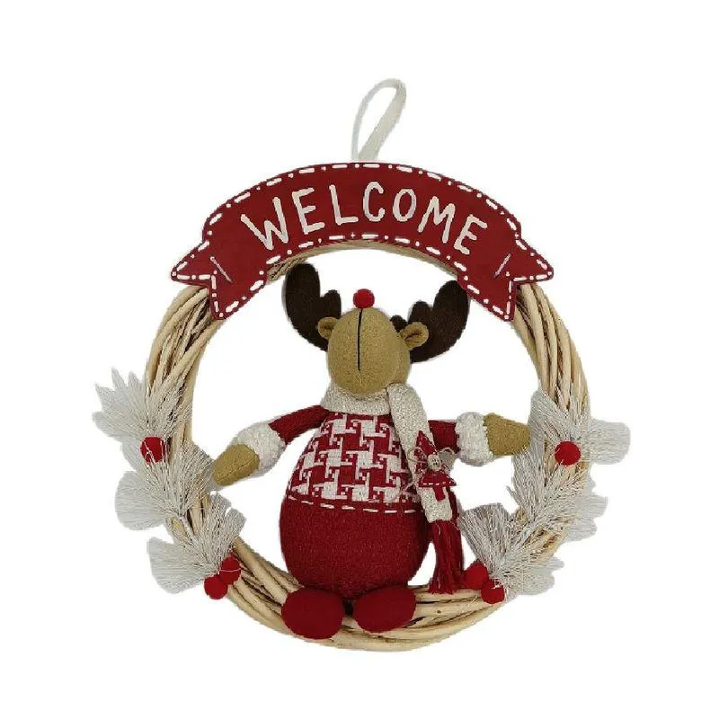 Corona navideña Muñeco Cotidiana roja 34 cm