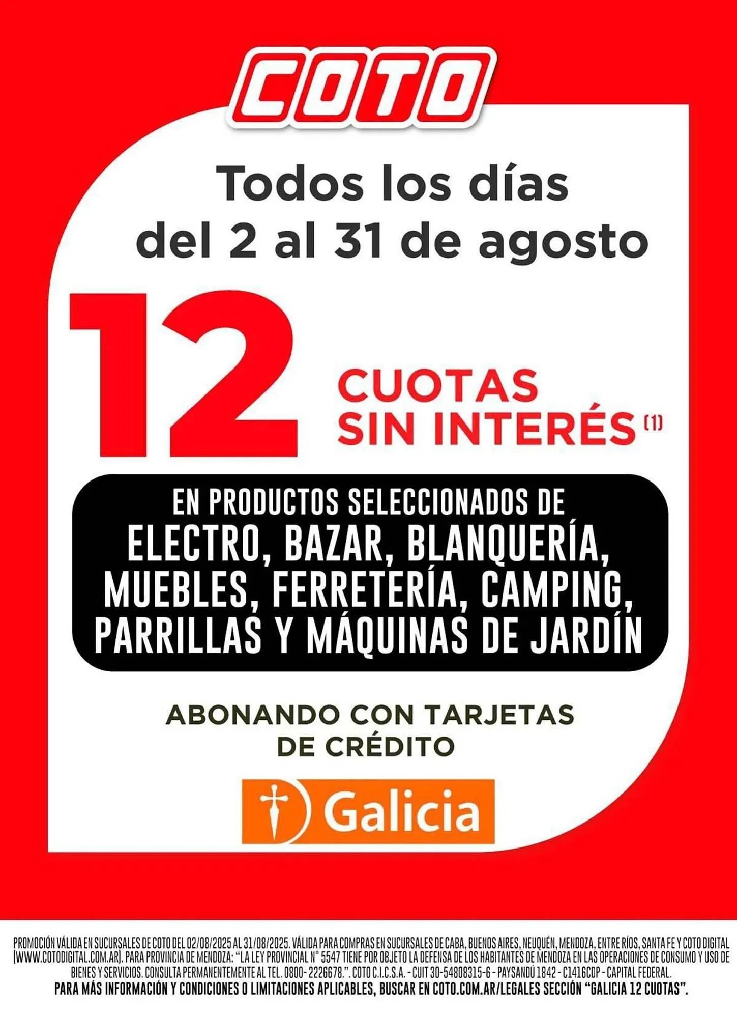 Ofertas de Catálogo Coto 2 de agosto al 31 de agosto 2025 - Página 1 del catálogo