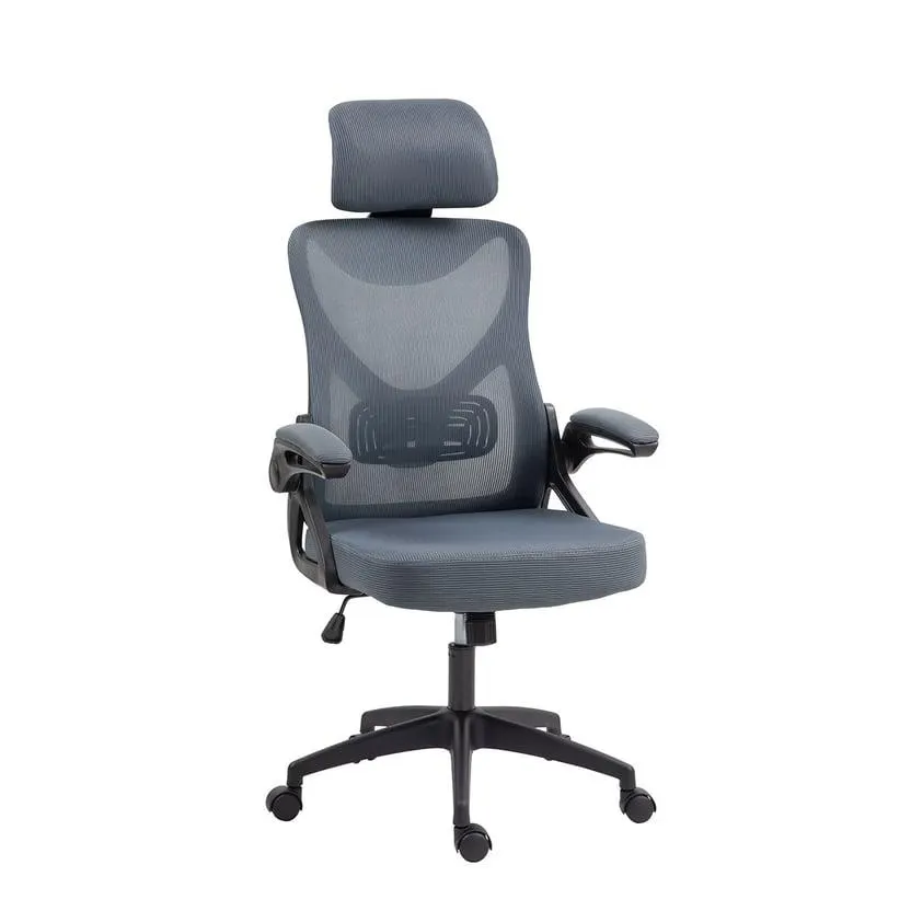 Silla de escritorio Dennis gris y negro regulable