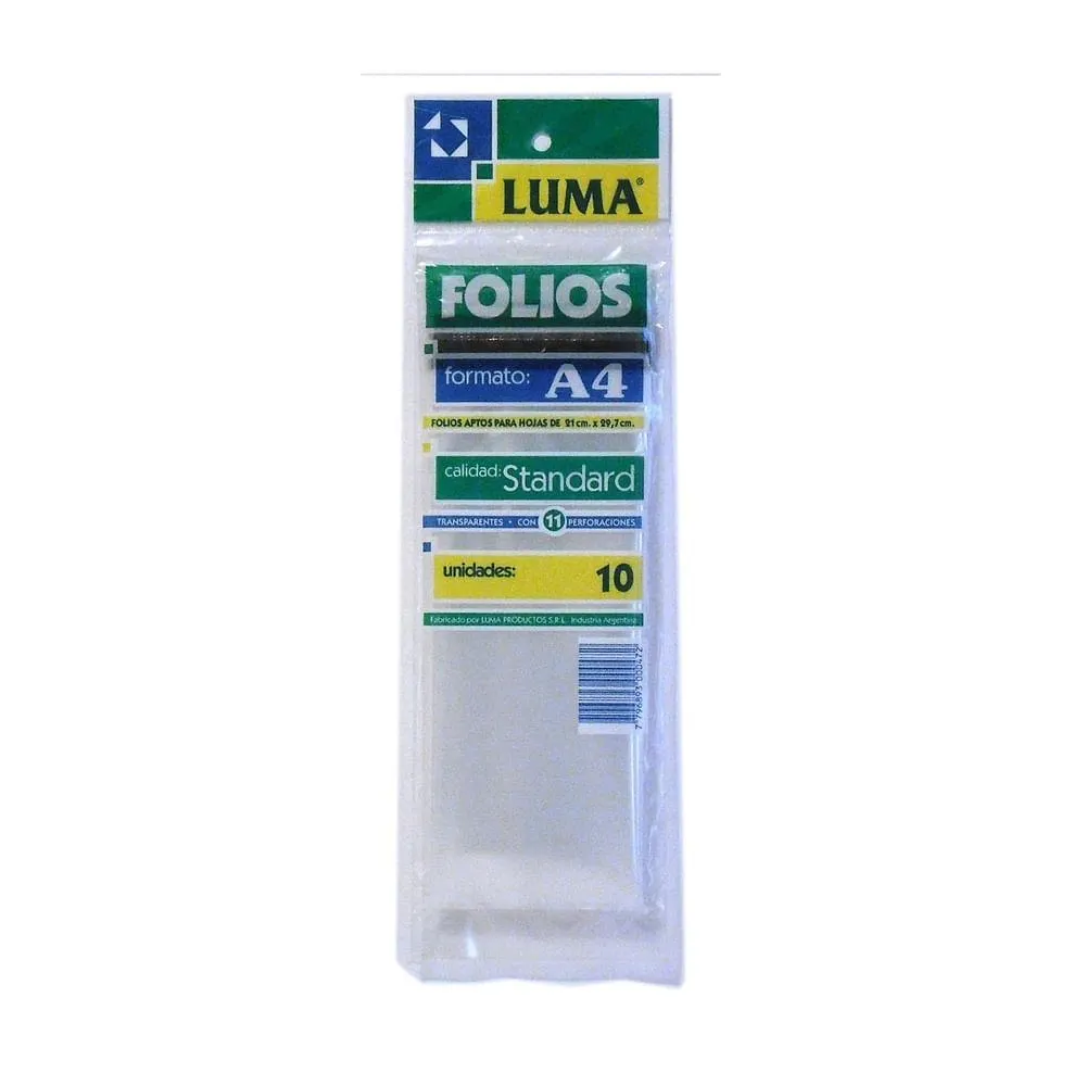 FOLIO A4 LUMA CLASICO X10U
