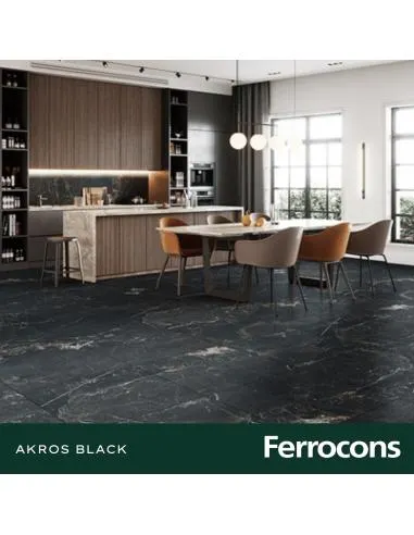 SEGUNDA ALBERDI AKROS BLACK 80X80 - PORCELLANATO RECTIFICADO