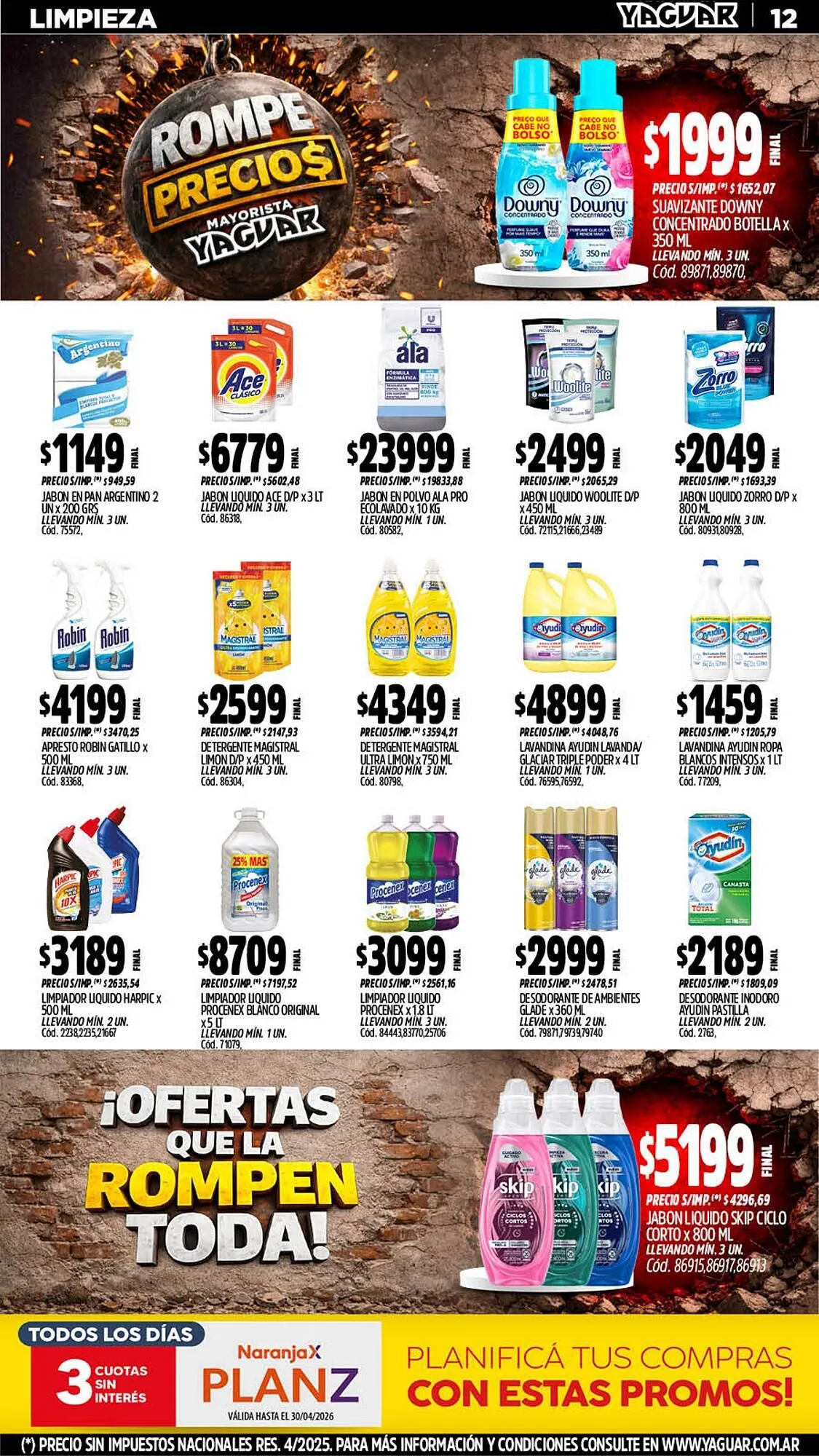 Ofertas de Catálogo Supermercados Yaguar 13 de abril al 19 de abril 2026 - Página 12 del catálogo