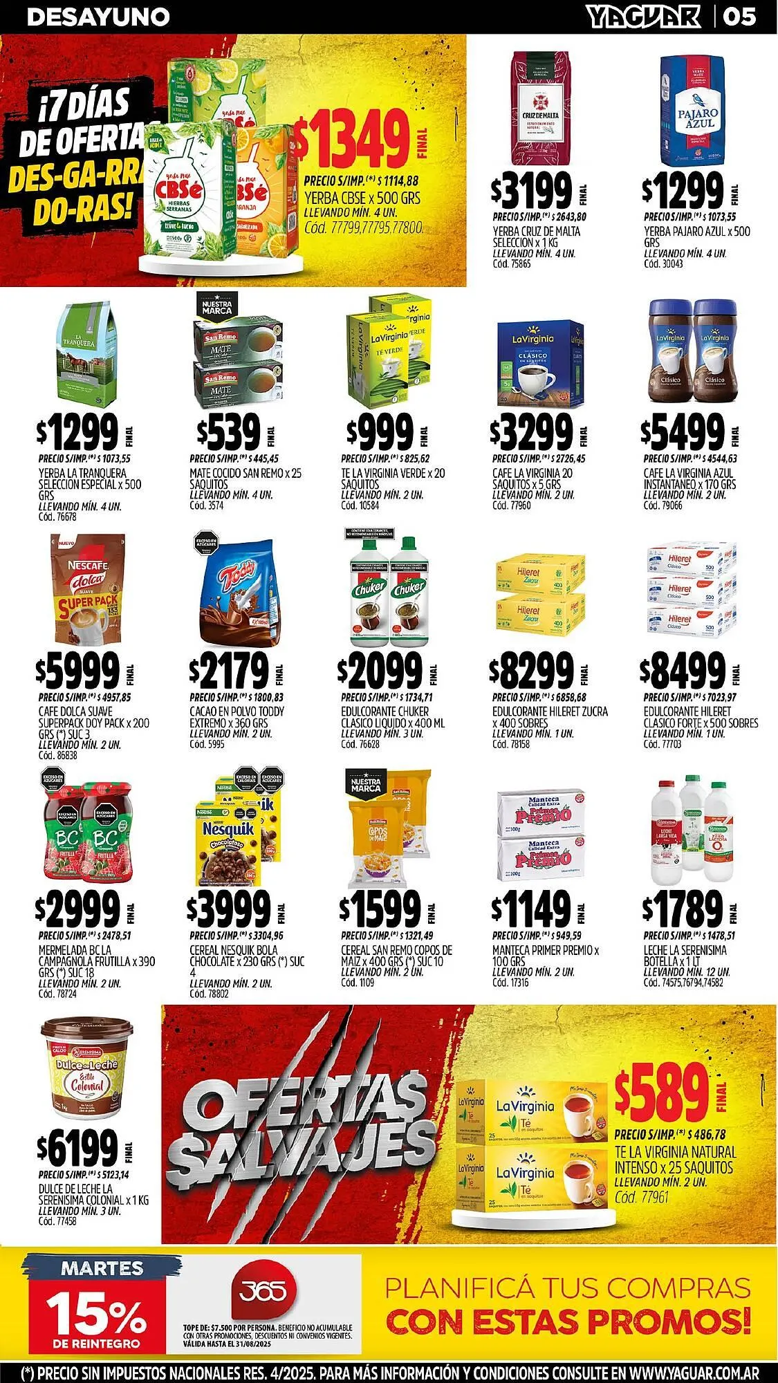 Ofertas de Catálogo Supermercados Yaguar 11 de agosto al 18 de agosto 2025 - Página 5 del catálogo