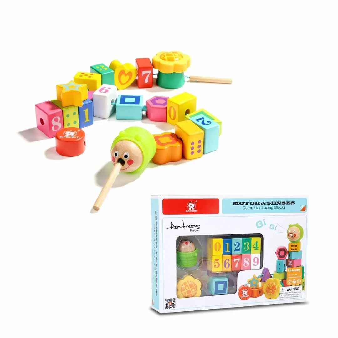 Oruga Para Enhebrar Con Cubos Y Formas Top Bright