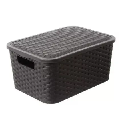 Caja Simil Ratán 15 l de plástico negra