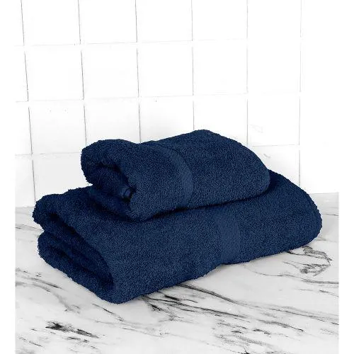Juego de Toalla y Toallón de Algodón Franco XL Valente 600 Gr Azul Marino