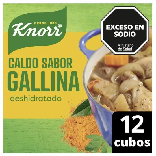 CALDOS EN CUBO KNORR GALLINA 12 UNIDADES