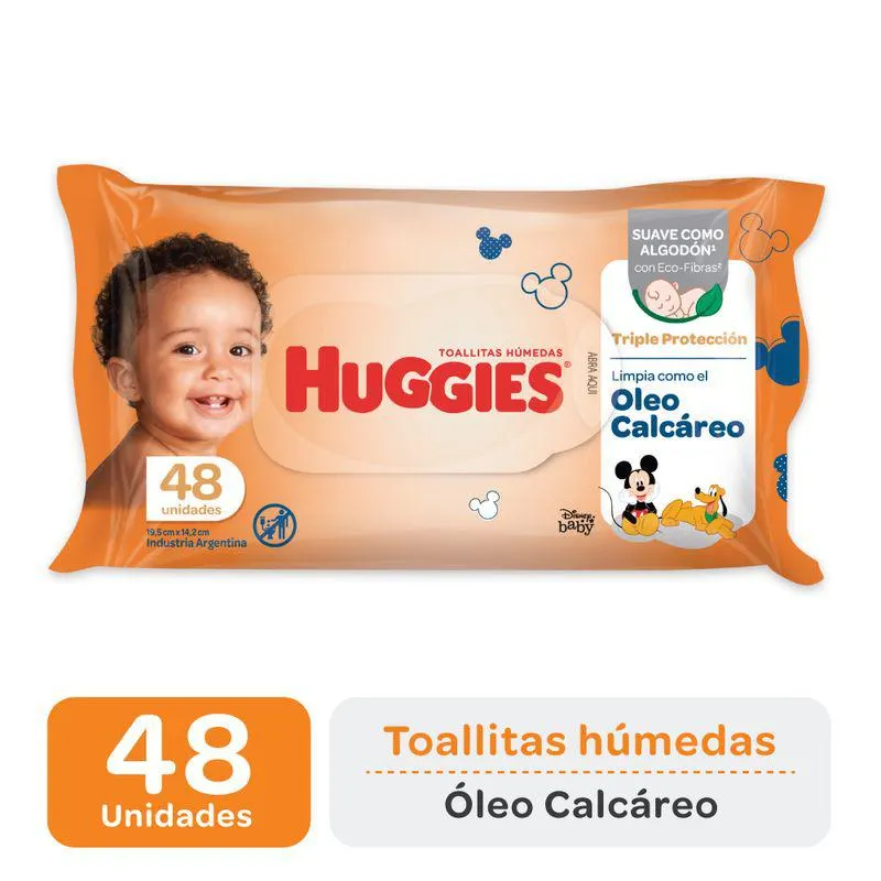 Toallitas Húmedas Huggies Triple Protección con Óleo Calcáreo 48 Un.