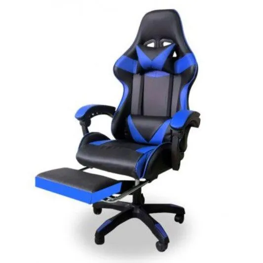 LUDADEL SILLON GAMER CLASSIC SG-14327BLBK C/APOYA PIES BLUE Y BLACK