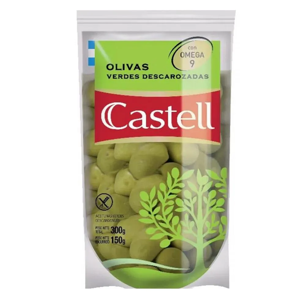 ACEITUNAS CASTELL VERDE DESC DOY PACK X 150Grs