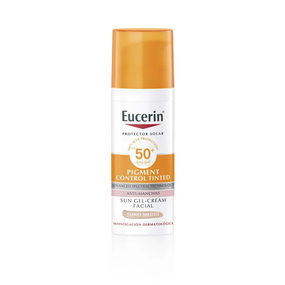 Protector Solar Facial Eucerin Pigment Control Tono Medio para Todo Tipo de Piel Fps 50+ x 50 ml