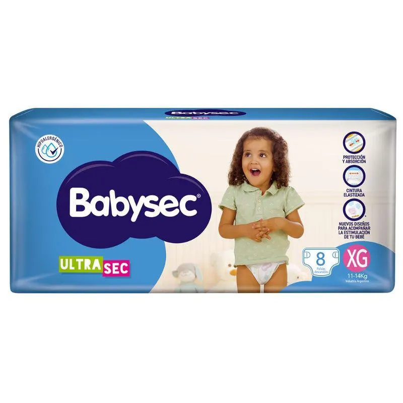 Pañal Ultraprotect Babysec XG 8 Un