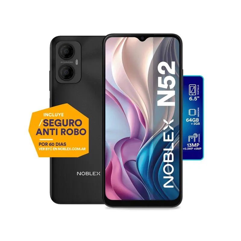 Celular Noblex N52 2GB 64GB Negro