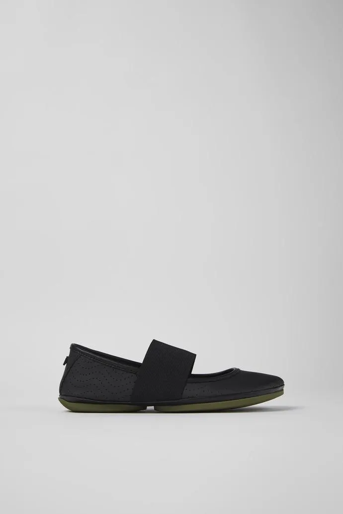 Right Merceditas de piel negras para mujer