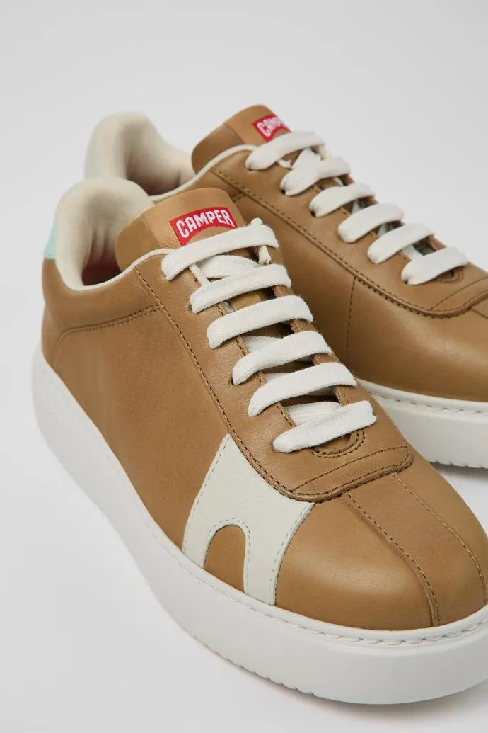 Twins Sneaker de piel marrón para mujer