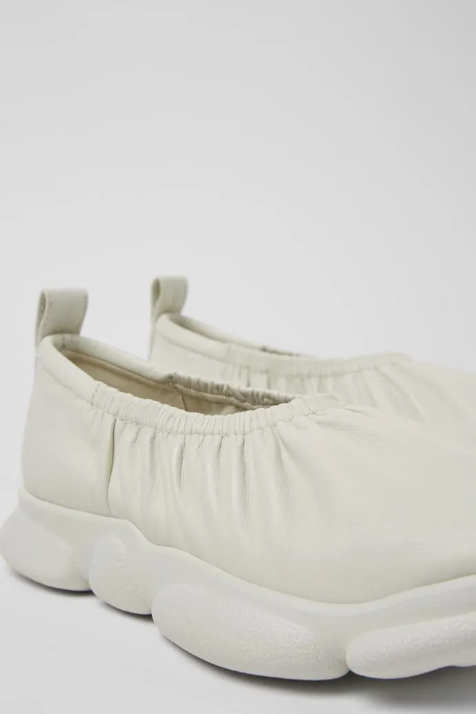 Bailarinas blancas de piel para mujer