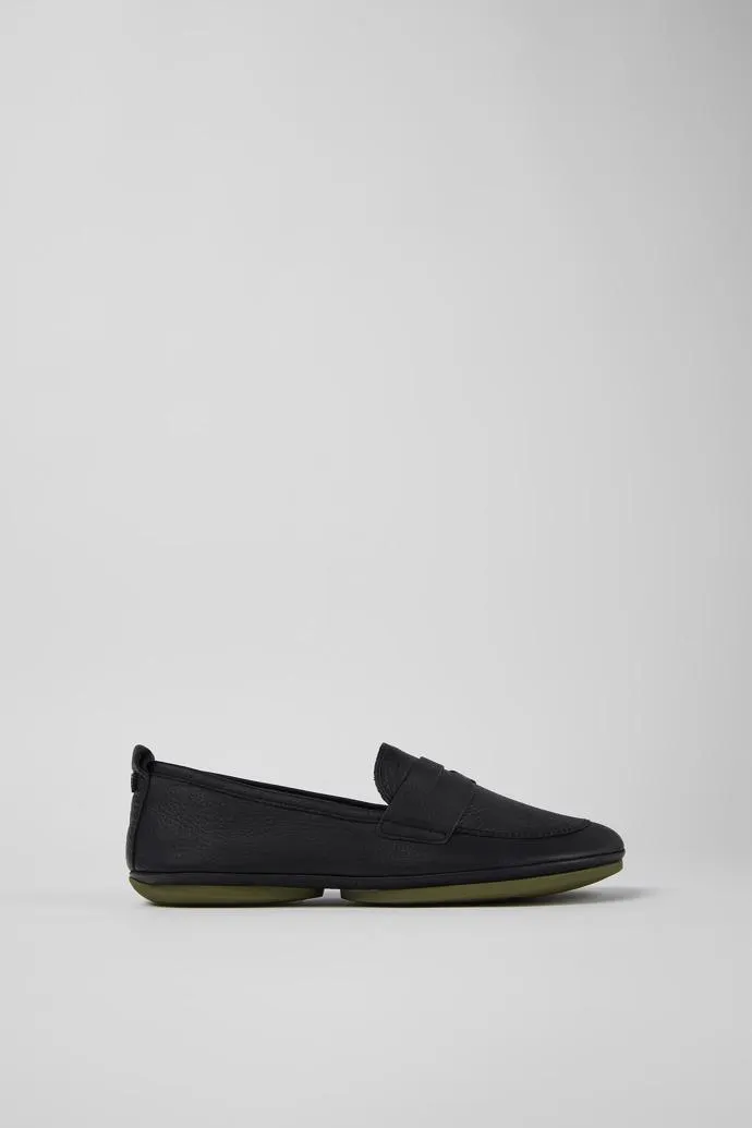 Mocasín de piel negro para mujer