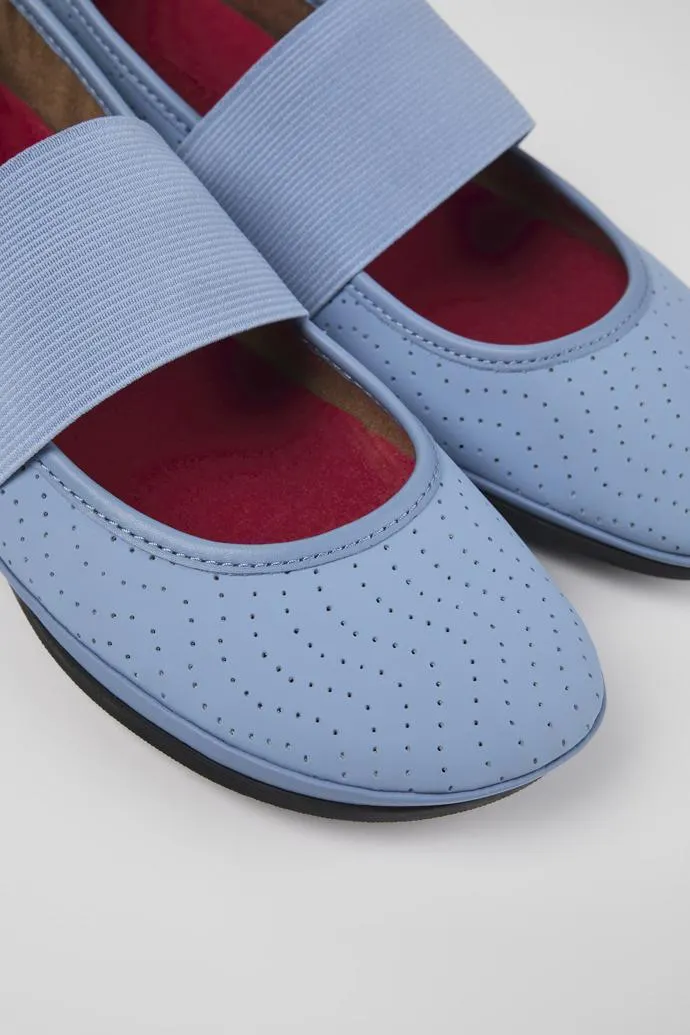 Right Merceditas de piel azules para mujer