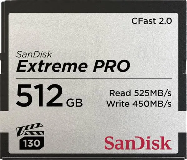 Extreme PRO CFAST 2.0 512GB 525MB/s VPG130