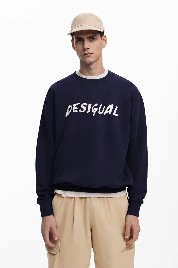 Sweatshirt mit Logo-Textur