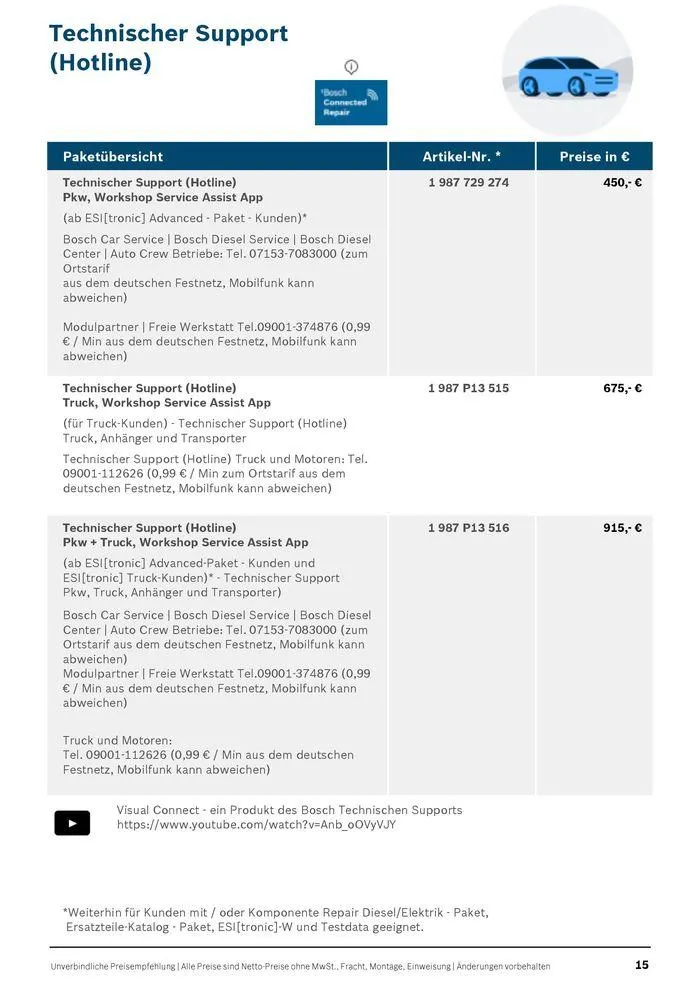Werkstattausrüstung von Bosch von 21. Mai bis 31. Dezember 2024 - Flugblätt seite 15