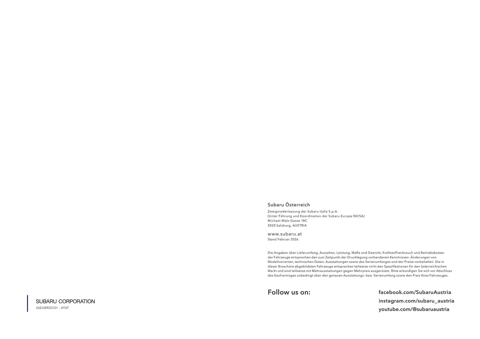 Subaru Flugblatt von 1. April bis 7. Jänner 2027 - Flugblätt seite  16