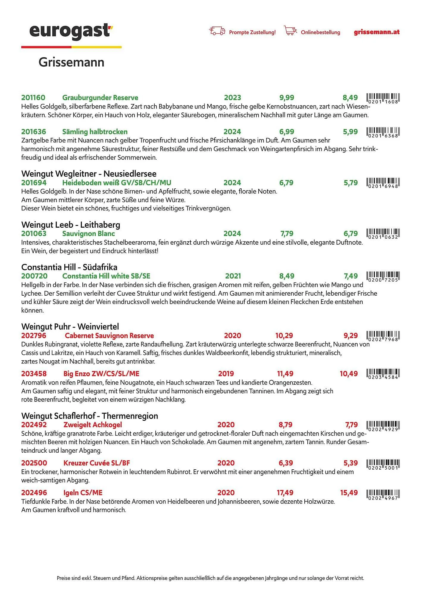 Eurogast Grissemann Flugblatt von 1. Dezember bis 31. Dezember 2025 - Flugblätt seite  3