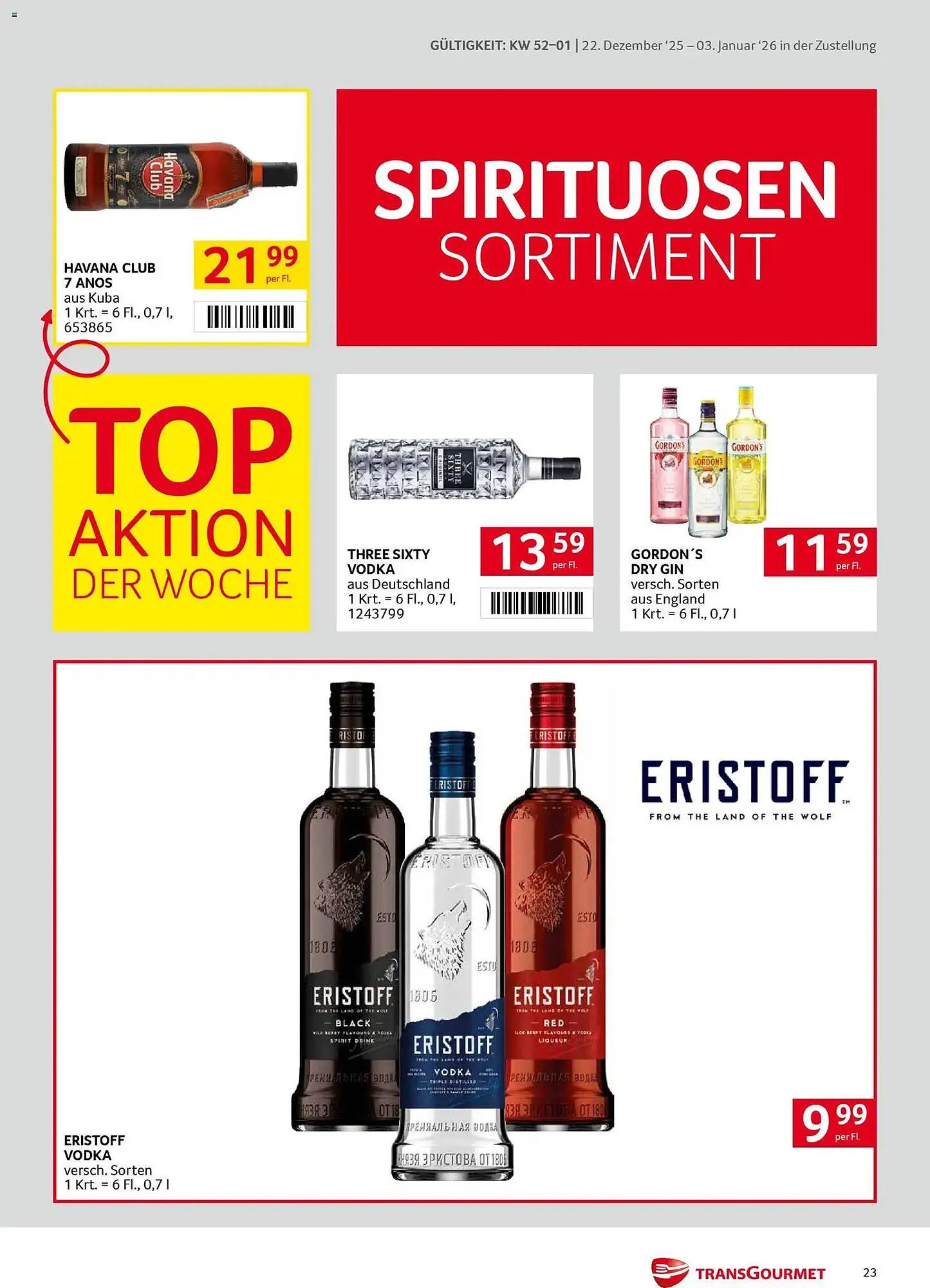 Transgourmet Flugblatt von 22. Dezember bis 3. Jänner 2026 - Flugblätt seite  23