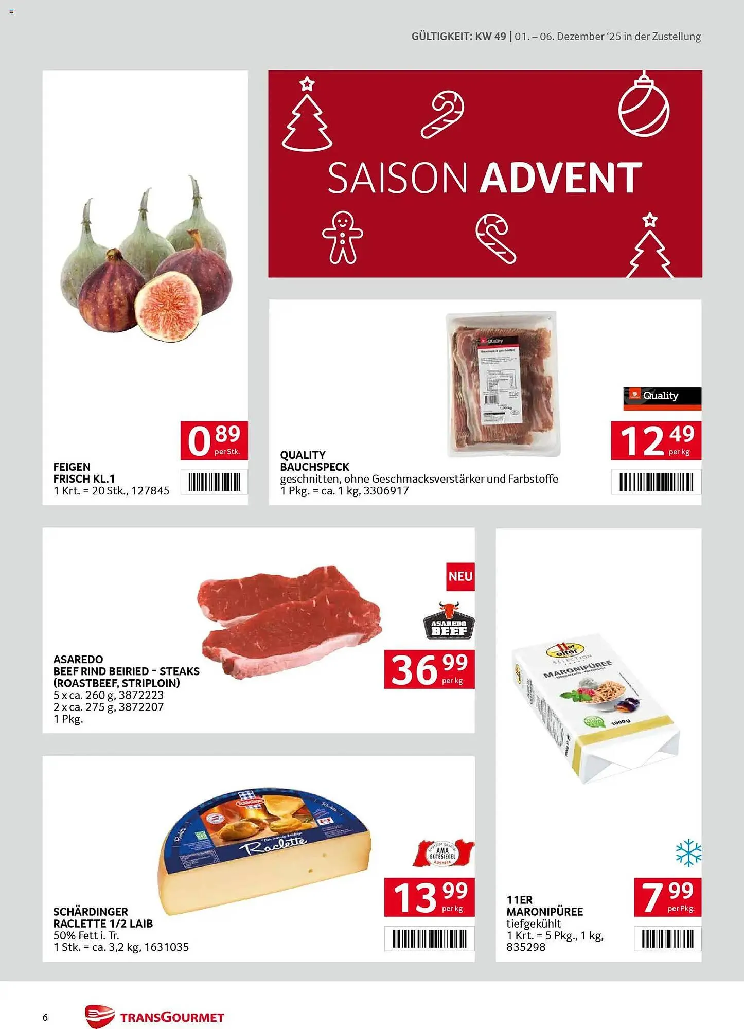 Transgourmet Flugblatt von 1. Dezember bis 6. Dezember 2025 - Flugblätt seite  6