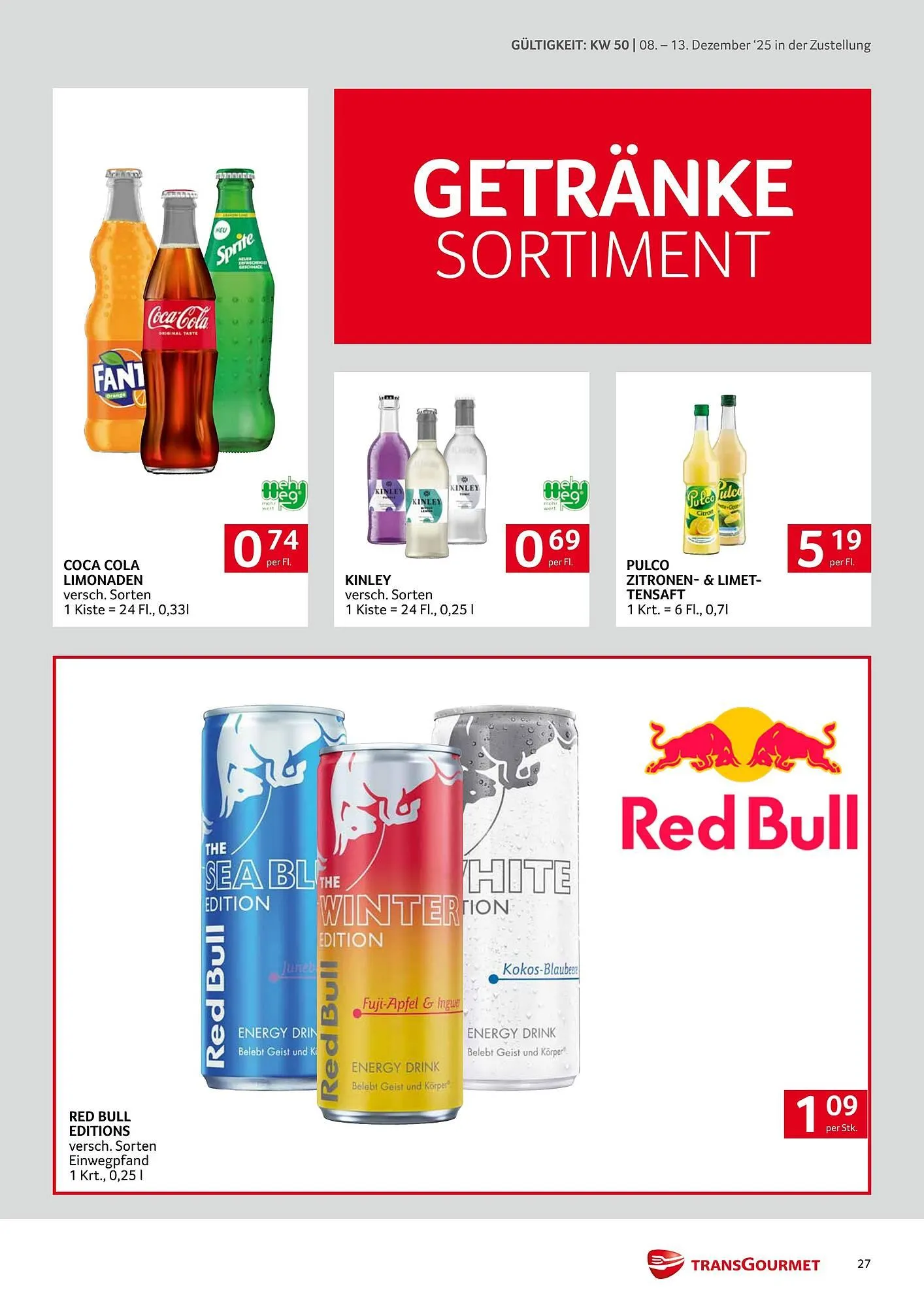 Transgourmet Flugblatt von 8. Dezember bis 13. Dezember 2025 - Flugblätt seite  27