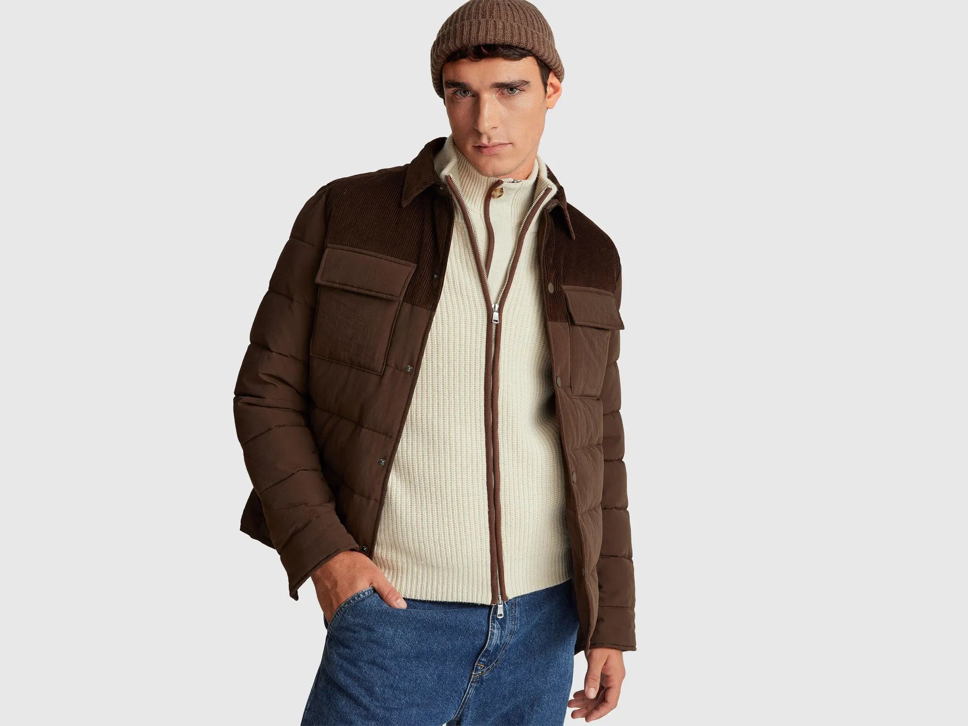 Jacke aus Samt und Nylon